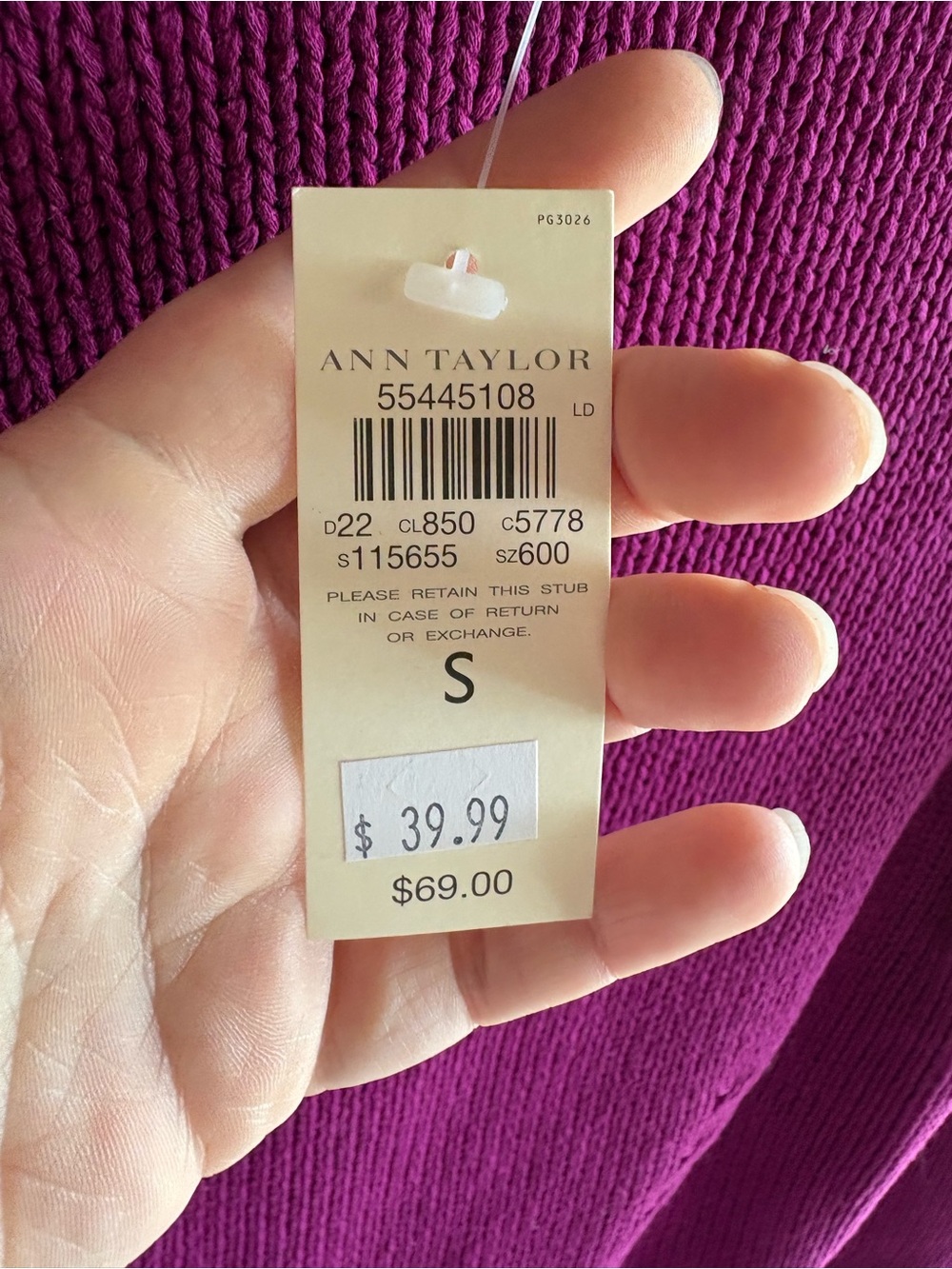 Ann Taylor Magenta Crewneck Knit Sweater - Picture 6 of 6